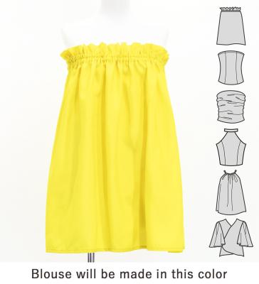 Hula Blouse & Pa'u Set-Up with Hawaiian Flower & Leaf Print / Luxury Collection / J3256-3