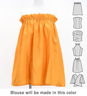 Hula Blouse & Pa'u Set-Up with Hawaiian Flower & Leaf Print / Luxury Collection / J3256-4