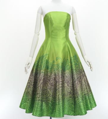 Hula Midi Dress with Monstera & Kahiko Print / Luxury Collection / J3257-4