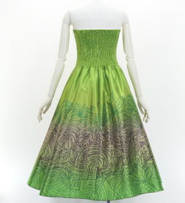 Hula Midi Dress with Monstera & Kahiko Print / Luxury Collection / J3257-4