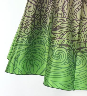 Hula Midi Dress with Monstera & Kahiko Print / Luxury Collection / J3257-4