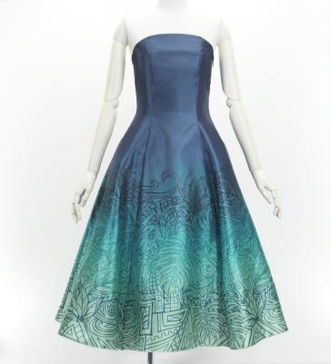 Hula Midi Dress with Monstera & Kahiko Print / Luxury Collection / J3257-6