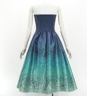 Hula Midi Dress with Monstera & Kahiko Print / Luxury Collection / J3257-6