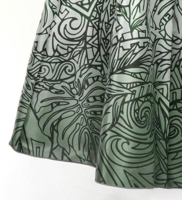Hula Midi Dress with Monstera & Kahiko Print / Luxury Collection / J3257-8