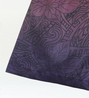 Hula Shantung Pa'u Skirt with Monstera & Kahiko Print / Luxury Collection / J3258-1