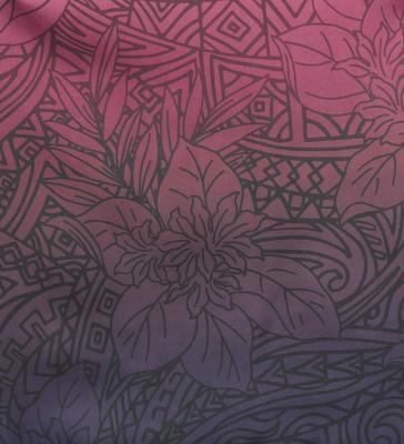 Hula Shantung Pa'u Skirt with Monstera & Kahiko Print / Luxury Collection / J3258-1