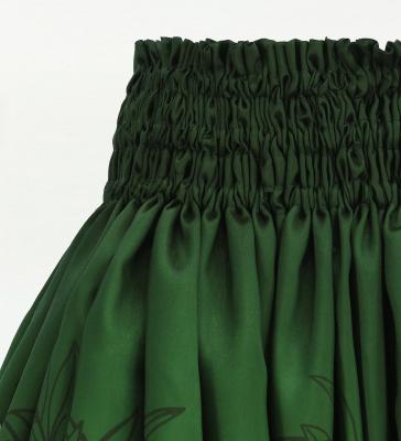 Hula Shantung Pa'u Skirt with Monstera & Kahiko Print / Luxury Collection / J3258-5