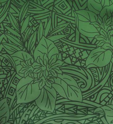 Hula Shantung Pa'u Skirt with Monstera & Kahiko Print / Luxury Collection / J3258-5