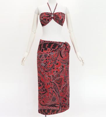 Koshibo Bra Top & Short Pareo / Kahiko & Moana / Red / J3259-17