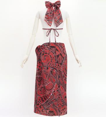 Koshibo Bra Top & Short Pareo / Kahiko & Moana / Red / J3259-17