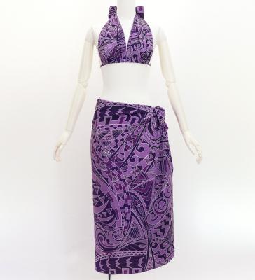 Koshibo Bra Top & Short Pareo / Kahiko & Moana / Purple / J3259-18