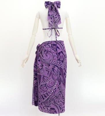 Koshibo Bra Top & Short Pareo / Kahiko & Moana / Purple / J3259-18