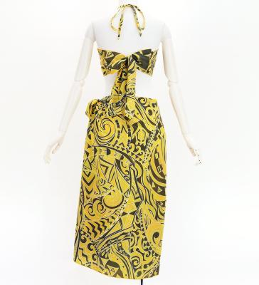 Koshibo Bra Top & Short Pareo / Kahiko & Moana / Yellow / J3259-19