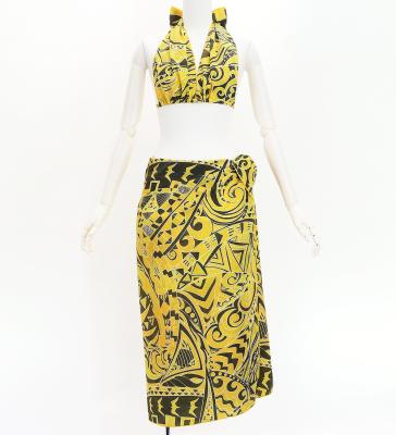 Koshibo Bra Top & Short Pareo / Kahiko & Moana / Yellow / J3259-19