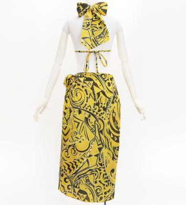 Koshibo Bra Top & Short Pareo / Kahiko & Moana / Yellow / J3259-19