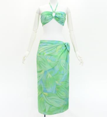 Koshibo Bra Top & Short Pareo / Ti Leaf / Turquoise Blue / J3259-24