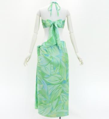 Koshibo Bra Top & Short Pareo / Ti Leaf / Turquoise Blue / J3259-24