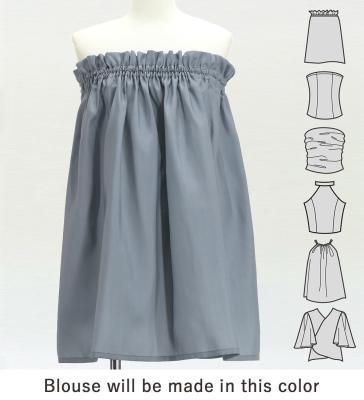 Hula Blouse & Pa'u Set-Up with Monstera & Kahiko Print / Luxury Collection / J3260-2