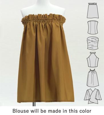 Hula Blouse & Pa'u Set-Up with Monstera & Kahiko Print / Luxury Collection / J3260-3