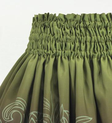 Hula Blouse & Pa'u Set-Up with Monstera & Kahiko Print / Luxury Collection / J3260-4