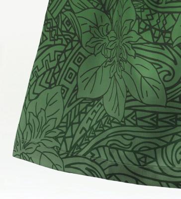 Hula Blouse & Pa'u Set-Up with Monstera & Kahiko Print / Luxury Collection / J3260-5