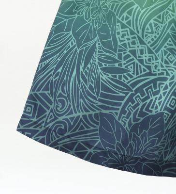 Hula Blouse & Pa'u Set-Up with Monstera & Kahiko Print / Luxury Collection / J3260-7