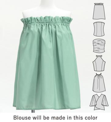 Hula Blouse & Pa'u Set-Up with Monstera & Kahiko Print / Luxury Collection / J3260-7