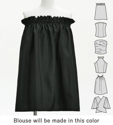 Hula Blouse & Pa'u Set-Up with Monstera & Kahiko Print / Luxury Collection / J3260-8