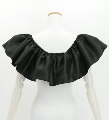 Hula Multi-way Frill Blouse with Shantung / Black / J3261bk