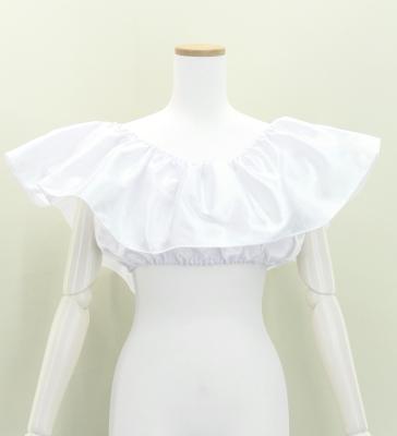 Hula Multi-way Frill Blouse with Shantung / White / J3261wh