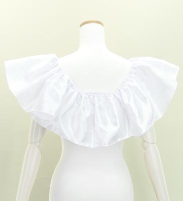 Hula Multi-way Frill Blouse with Shantung / White / J3261wh