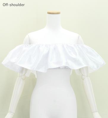Hula Multi-way Frill Blouse with Shantung / White / J3261wh