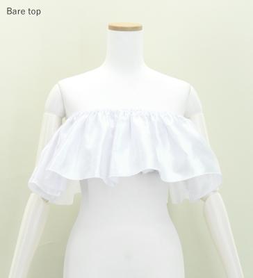 Hula Multi-way Frill Blouse with Shantung / White / J3261wh