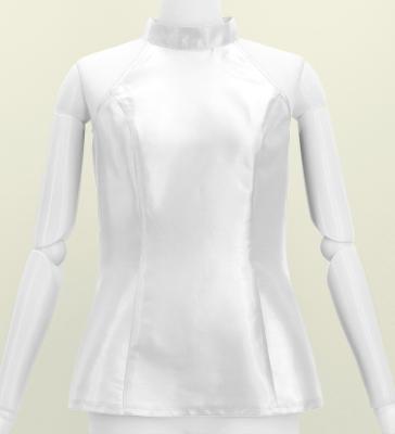 Hula American Armhole Blouse with Shantung / White / J3263wh
