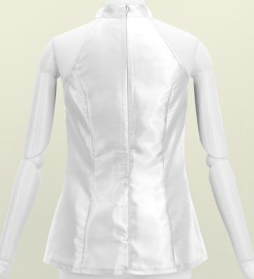 Hula American Armhole Blouse with Shantung / White / J3263wh