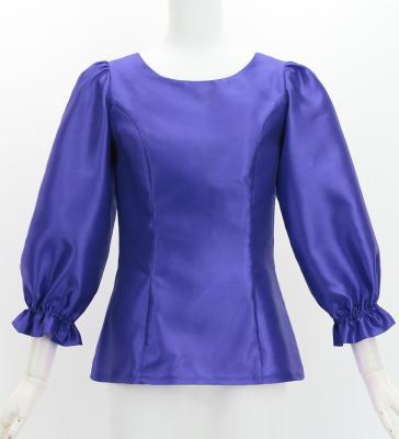 Hula 3/4 Sleeve Blouse with Shantung / Royal Blue / J3264rbl