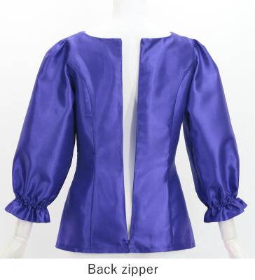 Hula 3/4 Sleeve Blouse with Shantung / Royal Blue / J3264rbl