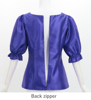 Hula Elbow Sleeve Blouse with Shantung / Royal Blue / J3265rbl