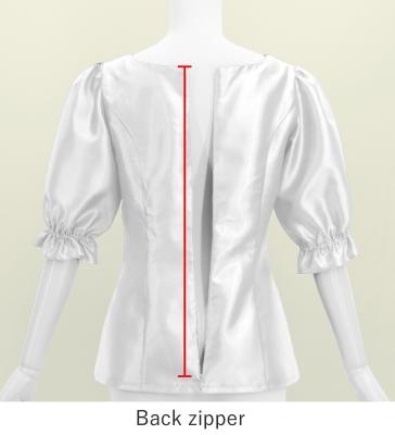 Hula Elbow Sleeve Blouse with Shantung / White / J3265wh
