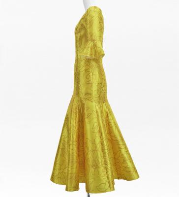 Hula Long Dress with Protea Print / Luxury Collection / Gold / J3266gd