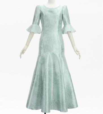 Hula Long Dress with Protea Print / Luxury Collection / Silver / J3266sl