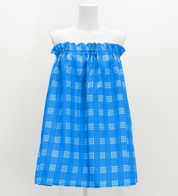 Hula Tube Top & Pa'u Set-Up with Palaka Check Print / Luxury Collection / Blue / J3285bl