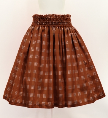 Hula Tube Top & Pa'u Set-Up with Palaka Check Print / Luxury Collection / Brown / J3285br