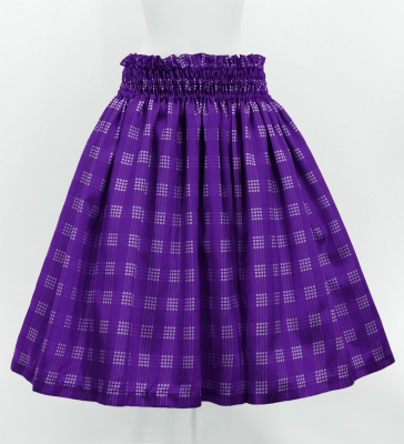 Hula Tube Top & Pa'u Set-Up with Palaka Check Print / Luxury Collection / Deep Purple / J3285dpu