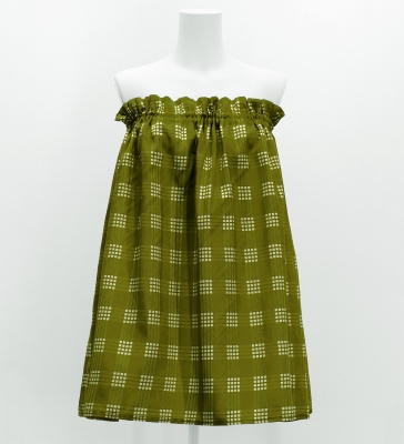 Hula Tube Top & Pa'u Set-Up with Palaka Check Print / Luxury Collection / Khaki / J3285ka