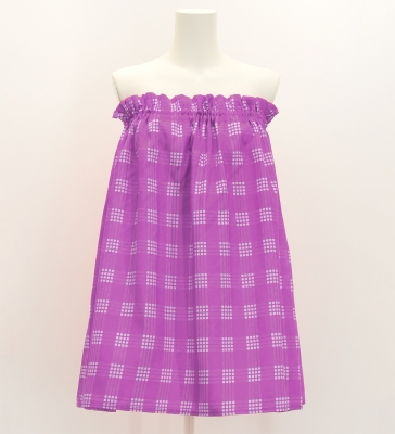 Hula Tube Top & Pa'u Set-Up with Palaka Check Print / Luxury Collection / Lilac / J3285li