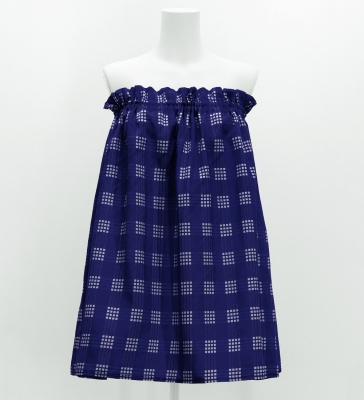 Hula Tube Top & Pa'u Set-Up with Palaka Check Print / Luxury Collection / Navy / J3285nv