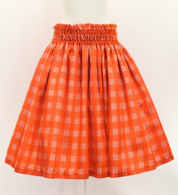 Hula Tube Top & Pa'u Set-Up with Palaka Check Print / Luxury Collection / Orange / J3285or