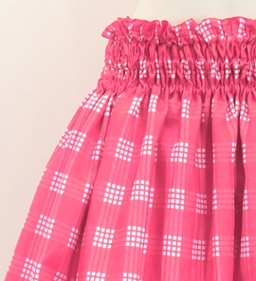 Hula Tube Top & Pa'u Set-Up with Palaka Check Print / Luxury Collection / Pink / J3285pi