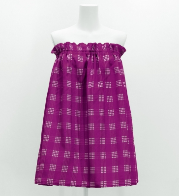 Hula Tube Top & Pa'u Set-Up with Palaka Check Print / Luxury Collection / Purple / J3285pu